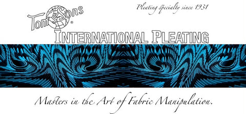 Tom's Sons meets International Pleating Logo