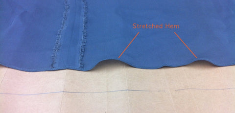 stretched hem bad pleating