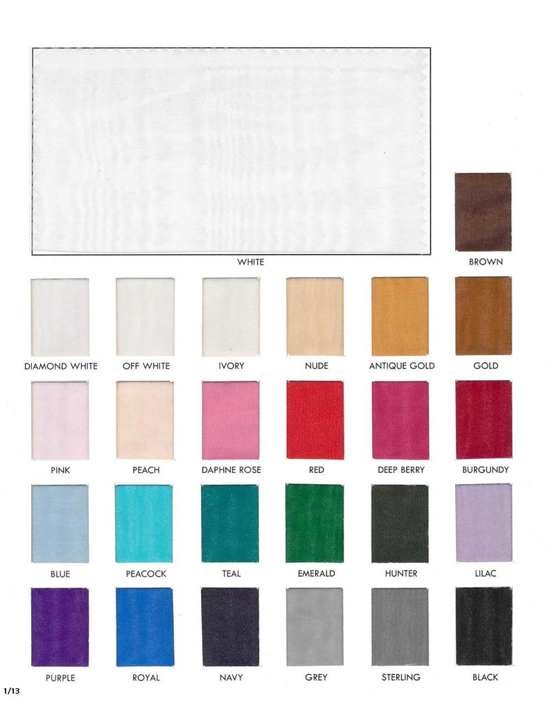 Poly Chiffon Color Chart – Tom's Sons Intl Pleating
