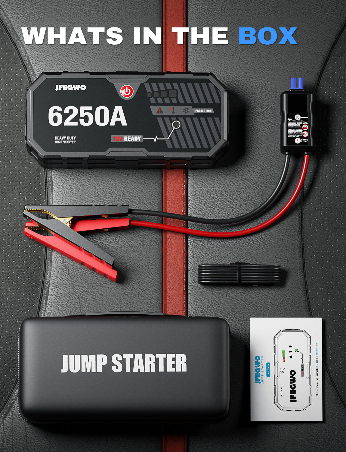 JF.EGWO JFEGWO 6250A Jump Starter Car Battery Booster Power Bank - JF.EGWO