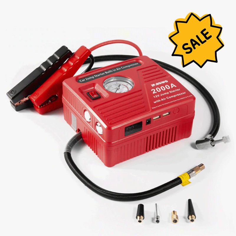 JFEGWO 3000A Jump Starter with Air Compressor Red– JF.EGWO