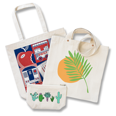  DISCOUNT PROMOS Custom Cotton Canvas Tote Bags Set of
