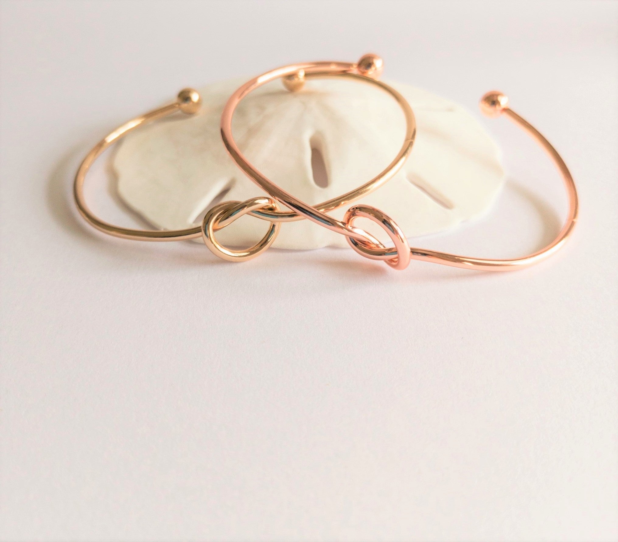 Love Knot Bangles In Gold Rose Gold Soul Happy
