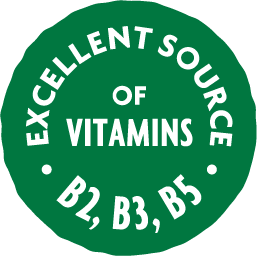 Excellente source de vitamines B2, B3, B5