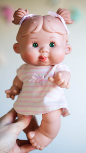 Vanilla Scented Doll 10.2 inch | Anatomical Baby GIRL | Playful Sweetheart with Tongue Out GREEN Eyes