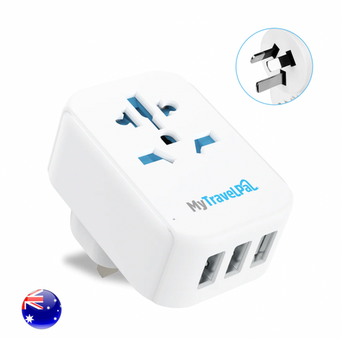 Australia China Travel Adaptor With 3 USB Ports (Type I)