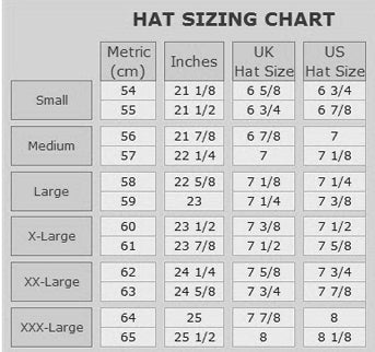 Size Chart – Planet Head wear