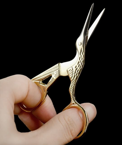 BIHRTC 4.5" Stainless Steel Sharp Tip Classic Stork Scissors Crane Design Sewing Scissors