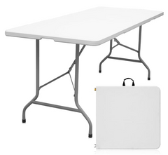 Folding Table 6ft Portable Heavy Duty Plastic