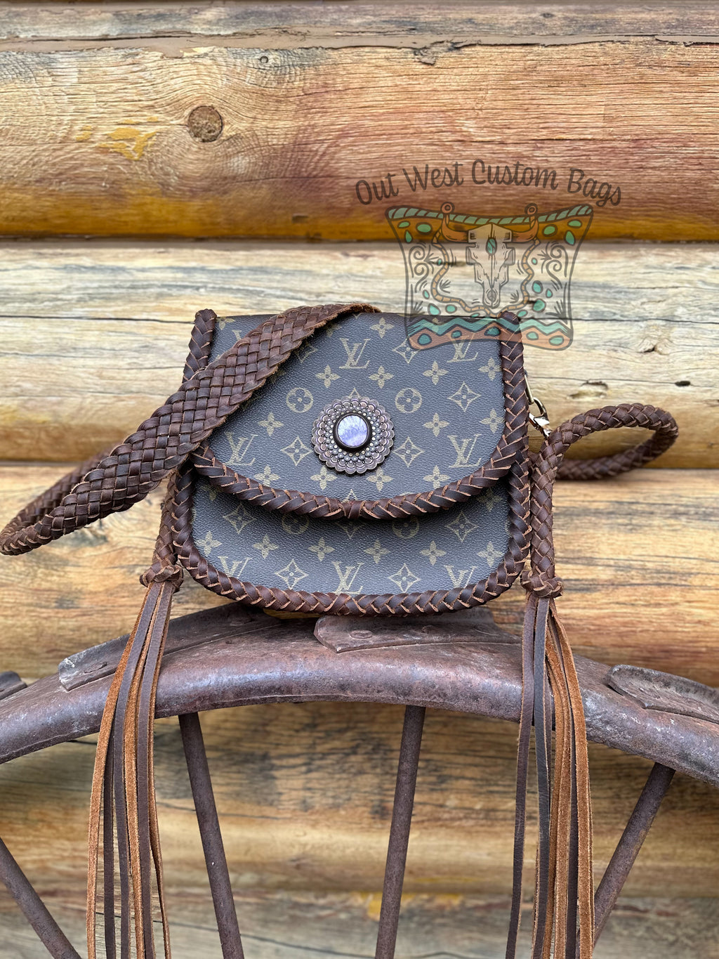 RTS Out West Alma PM Revamped with Leather Braiding and Fringe – Out West  Custom Bags