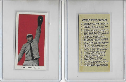 1908 E102 TY COBB REPRINT CARD - Detroit Tigers Tobacco Card –