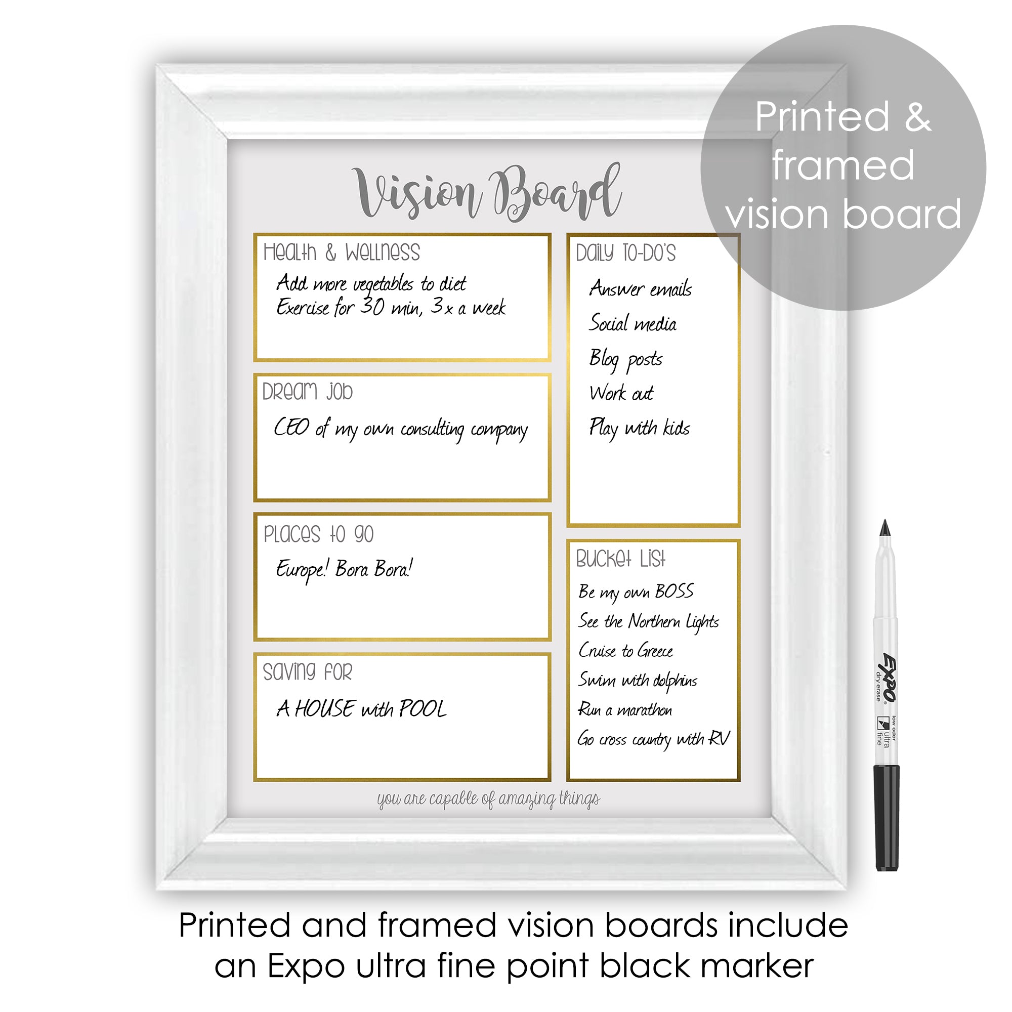 Simple Gold And Gray Modern Vision Board Creator La Design Boutique