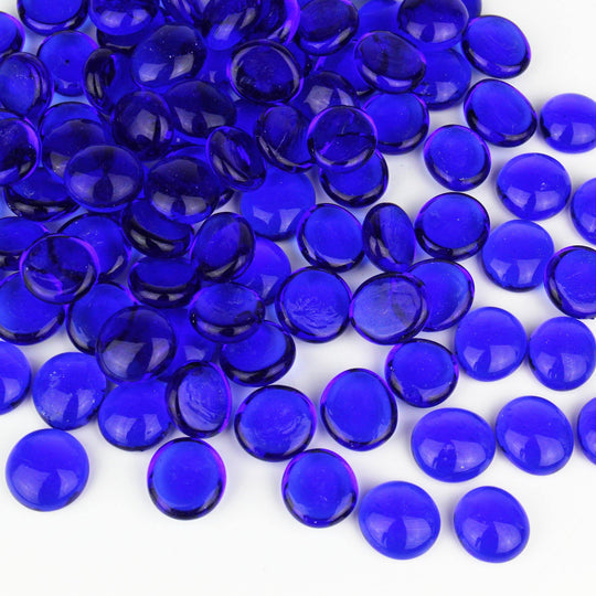 TSY TOOL 3 Lb 300PCS Flat Glass Marbles Ocean Blue Color Glass Gems Pebbles  Vase