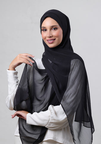 black instant hijab from bokitta plain hijab collection 