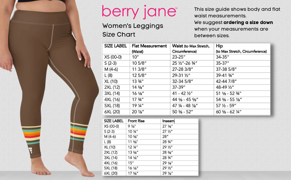 Size Guide - Swimwear, Rash Guards, Swim Leggings – Berry Jane™