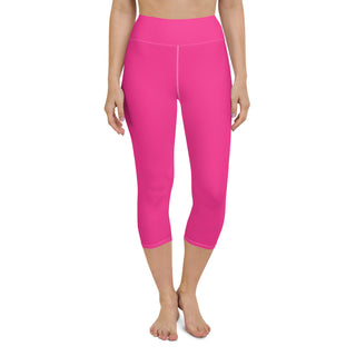 Twin Birds Women's Cotton Capri Legging - 4 Way Stretch Mid Rise Snug Fit  in Vibrant Colors - Activewear/Combo - S to 2XL, Pink Paradise-pearl White,  X-Large : : Clothing, Shoes 