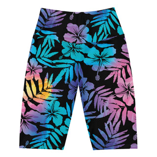 Hibiscus Athletic Compression Sport Shorts with Floral Waistband –  SportPort Active