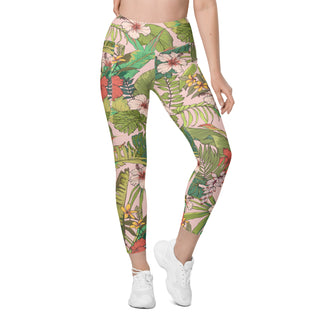 Women's Swim Leggings UPF 50 'hawaiian Tropical Leaf' Print Swim Pants, Sun  Protective Leggings 