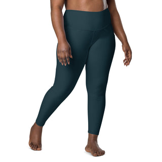 7/8 Length Swim Leggings with Pockets, UPF 50+ Seychelles Blue