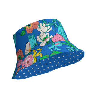 Women's or Kids Reversible Sun Hat Bucket Hat, Pink Beach Bliss