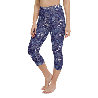 Surf, Paddleboard Swim Capri Leggings UPF 50 - Floral Hibiscus Hawaii –  Berry Jane™