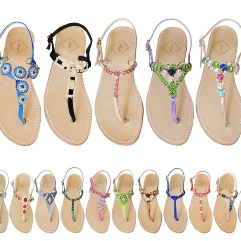 These are the Sandals I handcraft. I try to line-up my Sandals below the outfits I wear them with. Again,I colour code them.