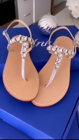 Ankalia silver Swarovski crystal sandals