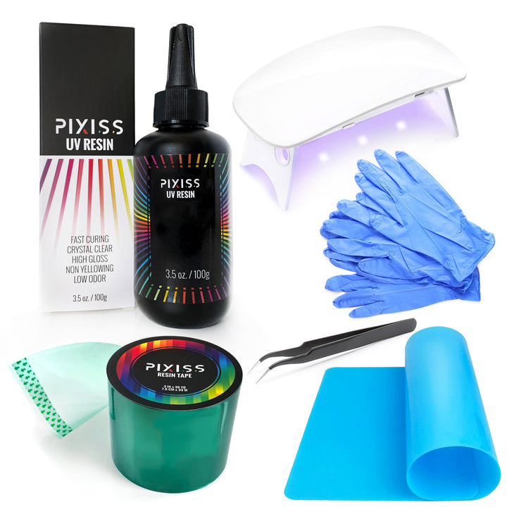 PIXISS UV Resin, Resin Tape & UV Mini Light with FREE Accessories Kit –  Pixiss