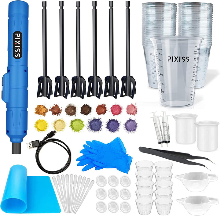 Resin Mixer Epoxy Mixer Paddles - 20 Graduated Mixing Cups & 3 Reusable  Pixiss Multipurpose Bidirectional Paint Stirrer for Drill Epoxy & Paint  Mixer
