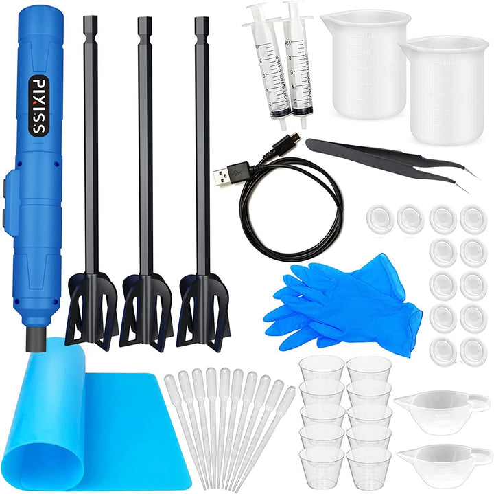 Resin Mixer Epoxy Mixer Paddles - 20 Graduated Mixing Cups & 3 Reusable  Pixiss Multipurpose Bidirectional Paint Stirrer for Drill Epoxy & Paint  Mixer