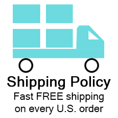 Image of MDNS shipping policy - fast and free for all orders in the U.S.