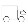 cartoon drawing of a large delivery truck