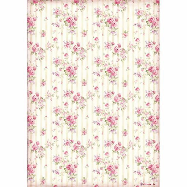 DFSA4505 Rice Paper Rose Wallpaper – Miniature Luxuries