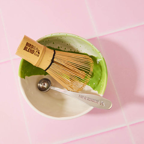 matcha tools including whisk, bowl and spoon