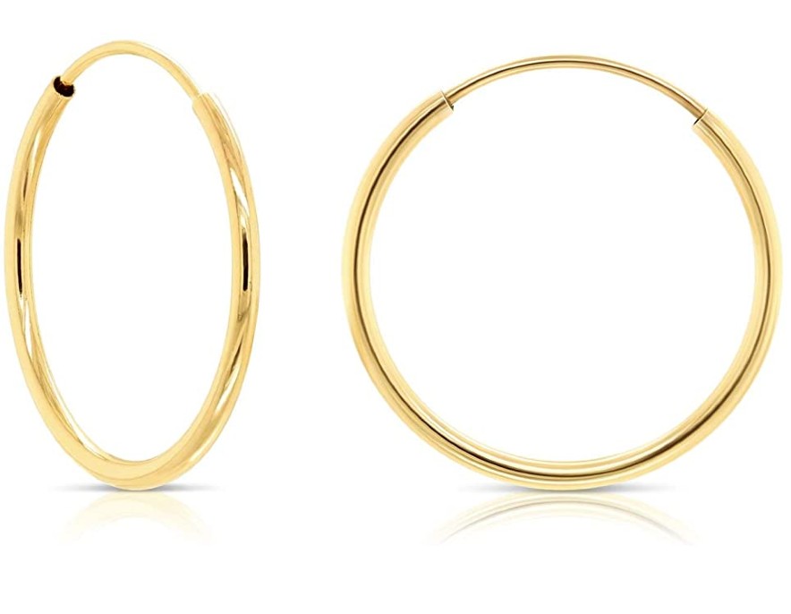  18K Gold Plated Crush Hoop Earrings, Gold Hoops, Women Jewelry,  Minimalist Classy Quilted Vintage Huggie Hoops, Women Gift (Gold big):  Clothing, Shoes & Jewelry