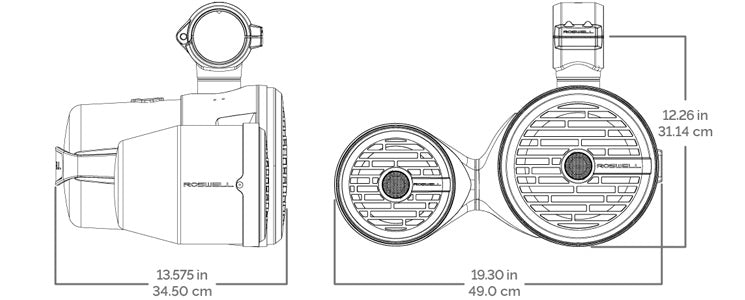 Roswell R1 8 inch x 6.5 inch Vamp Spin Tower Speakers