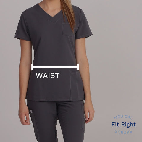 Fit Right Medical Scrubs Size Guide Information. How to measure your waist.