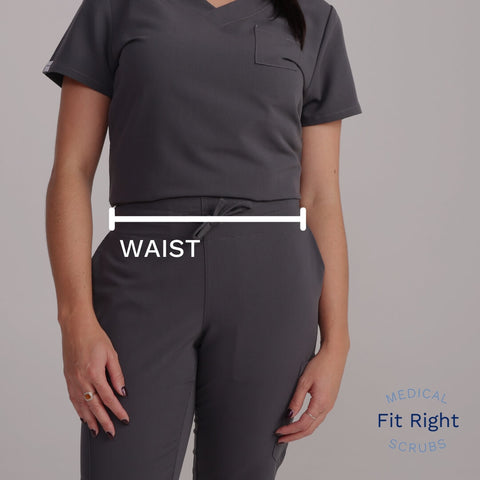 Fit Right Medical Scrubs Size Guide Information. How to measure your waist.
