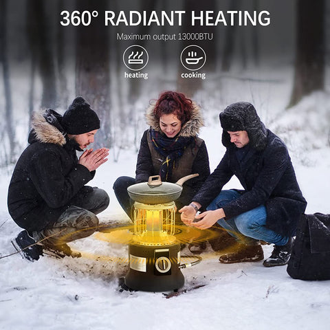 Portable Propane Heater, Outdoor Indoor Gas Heater Cooker Combo