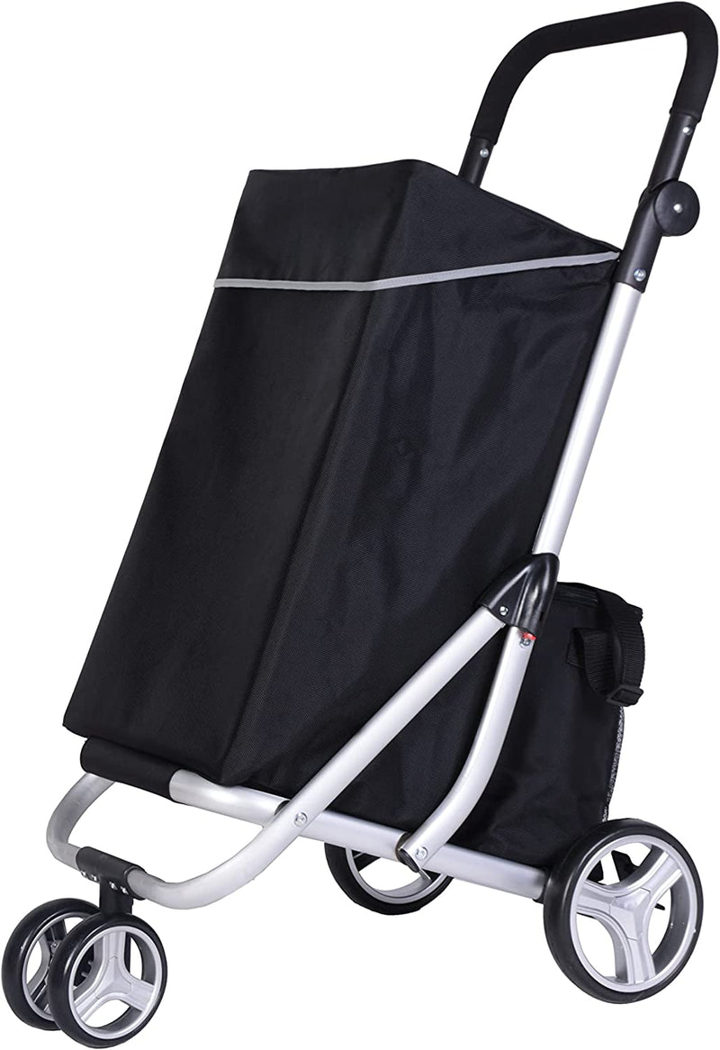 4 Wheel Large 60L Shopping Trolley Cart with Folds Awa