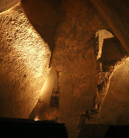 Champagne Taittinger underground cellar