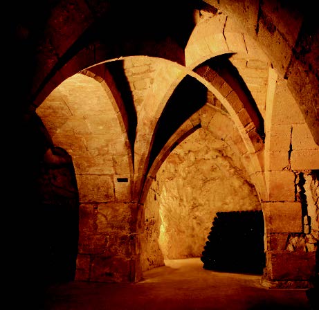 Champagne Taittinger underground cellar