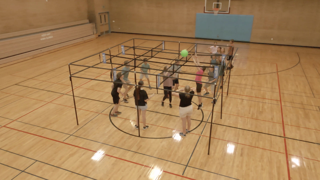 Indoor 9 square with strong metal frame and nets