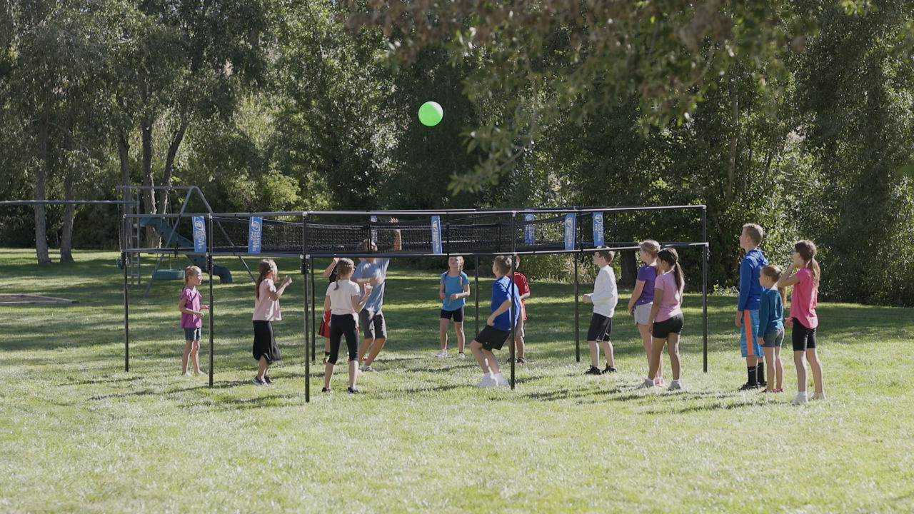 Indoor 9 square with strong metal frame and nets