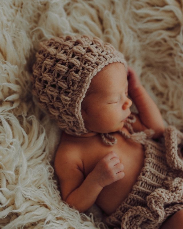Helmi Crochet Merino Bonnet for Baby Boy & Girl | 100% merino – Silmu  knitting