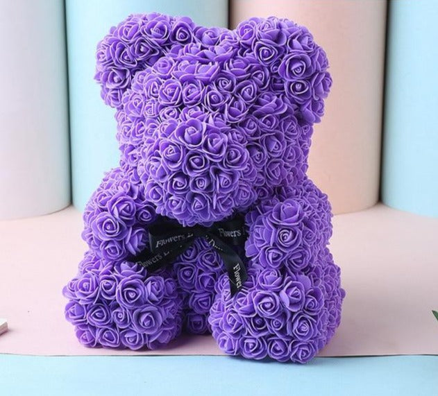 purple rose bear