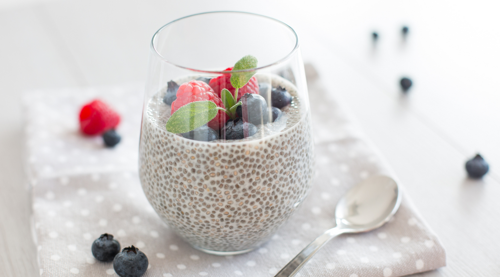 chia pudding with berries