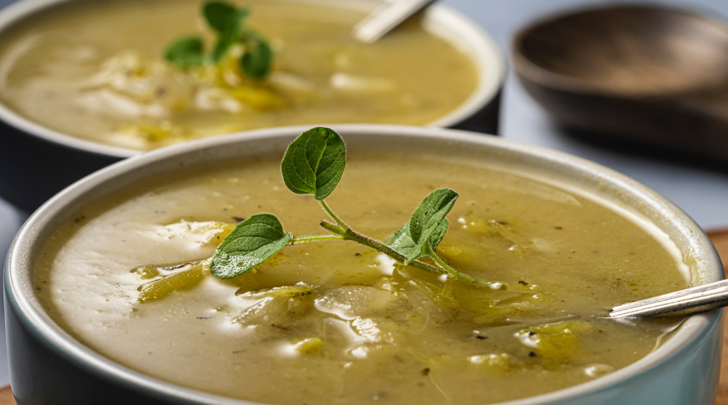 Potato and leek creamy soup