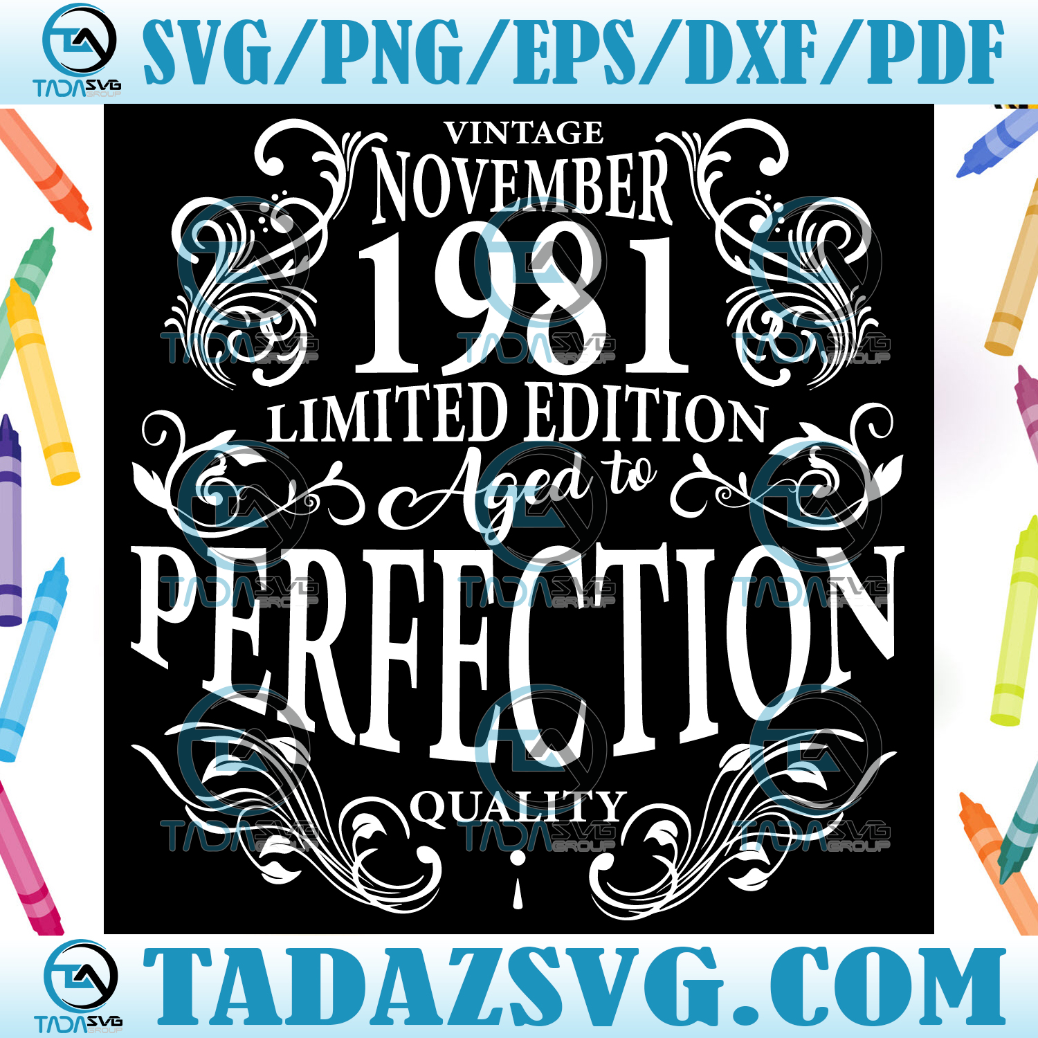 Download 40th Birthday November 1981 Vintage Svg - Tada SVG