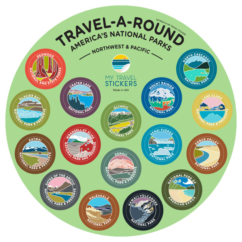 16 National Park Mini Stickers - East & Midwest Travel-a-Round – My Travel  Stickers